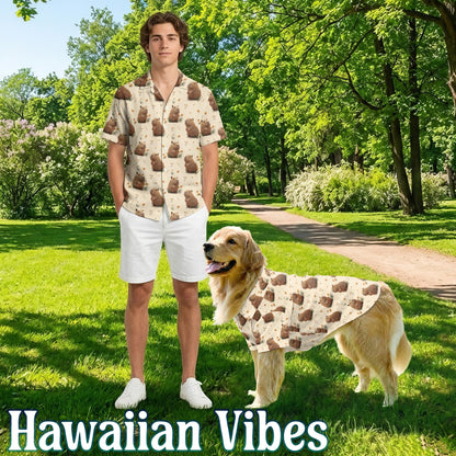 Capybara Matching Dog Owner Hawaiian Shirts, Funny Pet Aloha Shirt for Beach Vacation - Azhawaiian