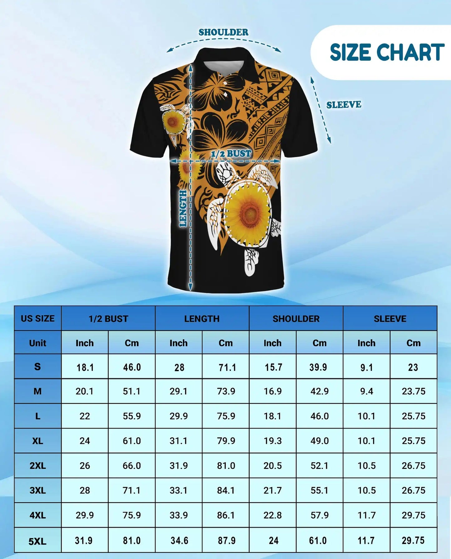 Polynesian Turtle Sunflower Polo | Azhawaiian