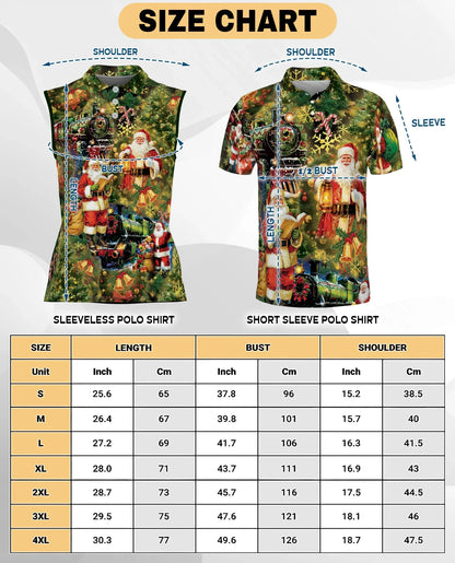 Vintage Santa Claus Sleeveless Polo Shirt for Women | Azhawaiian