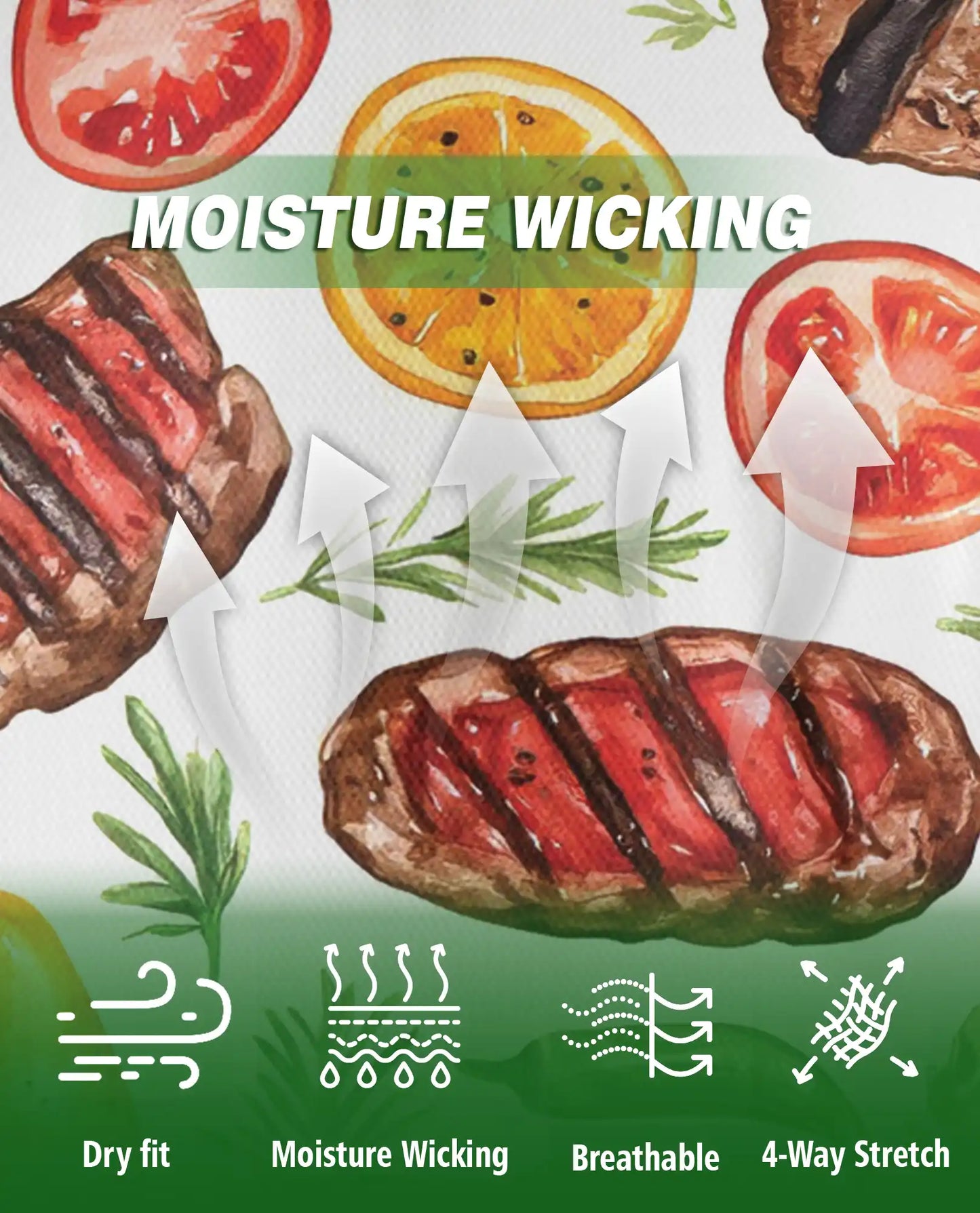 Grilled Steak Food 3D Polo Shirt for Men, BBQ Kitchen Lover Style | Azhawaiian