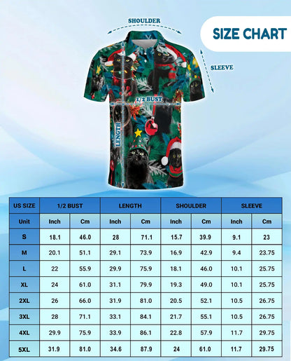 Black Cat Christmas Polo Shirt - Festive Holiday Pet Style | Azhawaiian