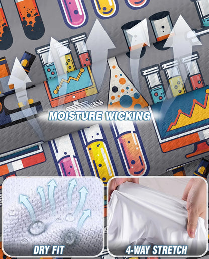 Science Lab Doodle Pattern Sleeveless Polo Shirt for Women | Azhawaiian