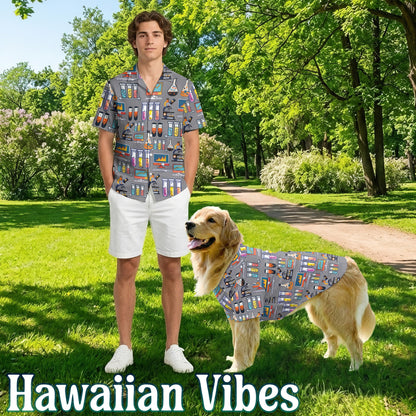 Science Matching Dog Owner Hawaiian Shirts, Funny Pet Aloha Shirt for Beach Vacation - Azhawaiian