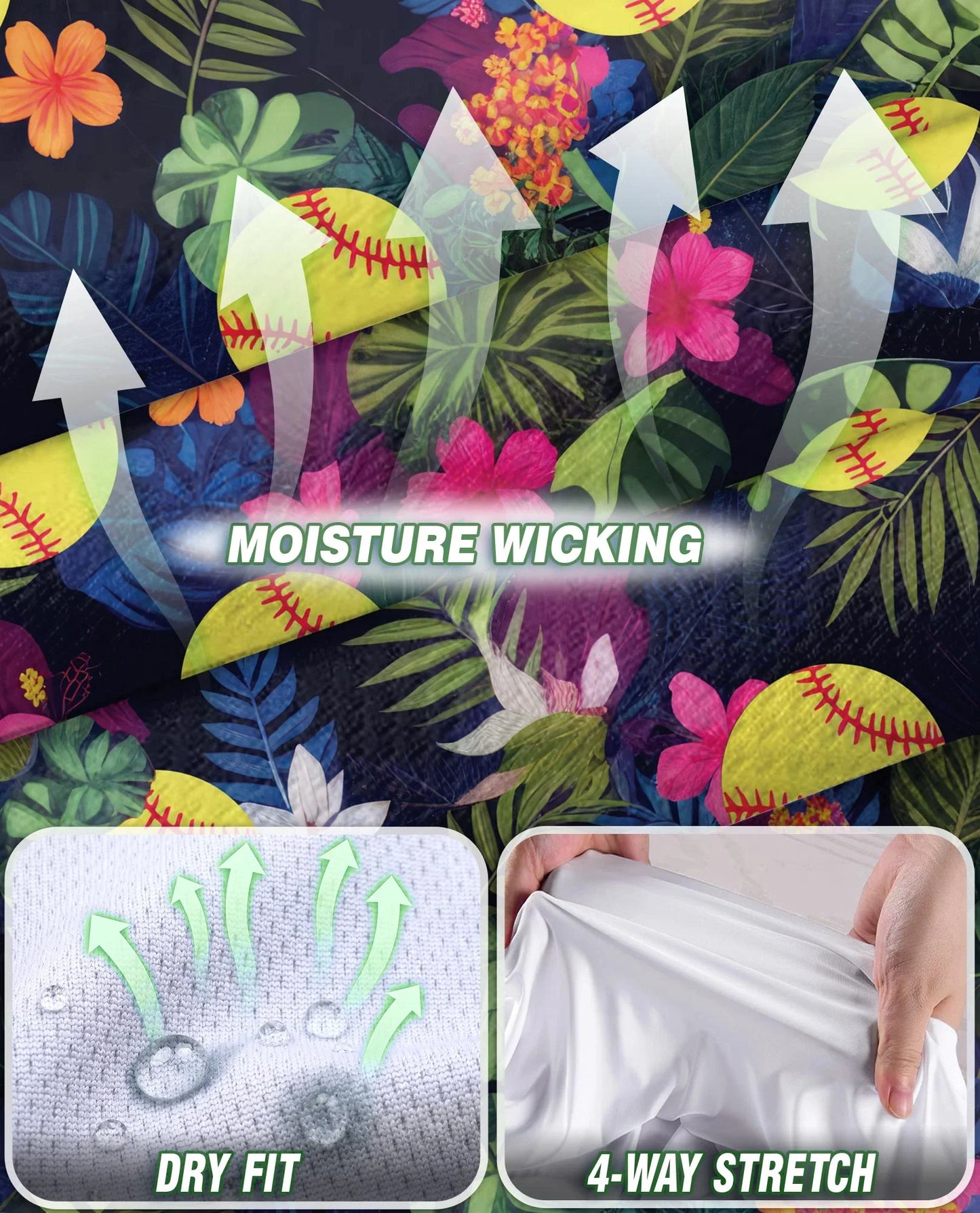 Softball Simple Hibiscus Sleeveless Polo Shirt for Women | Azhawaiian