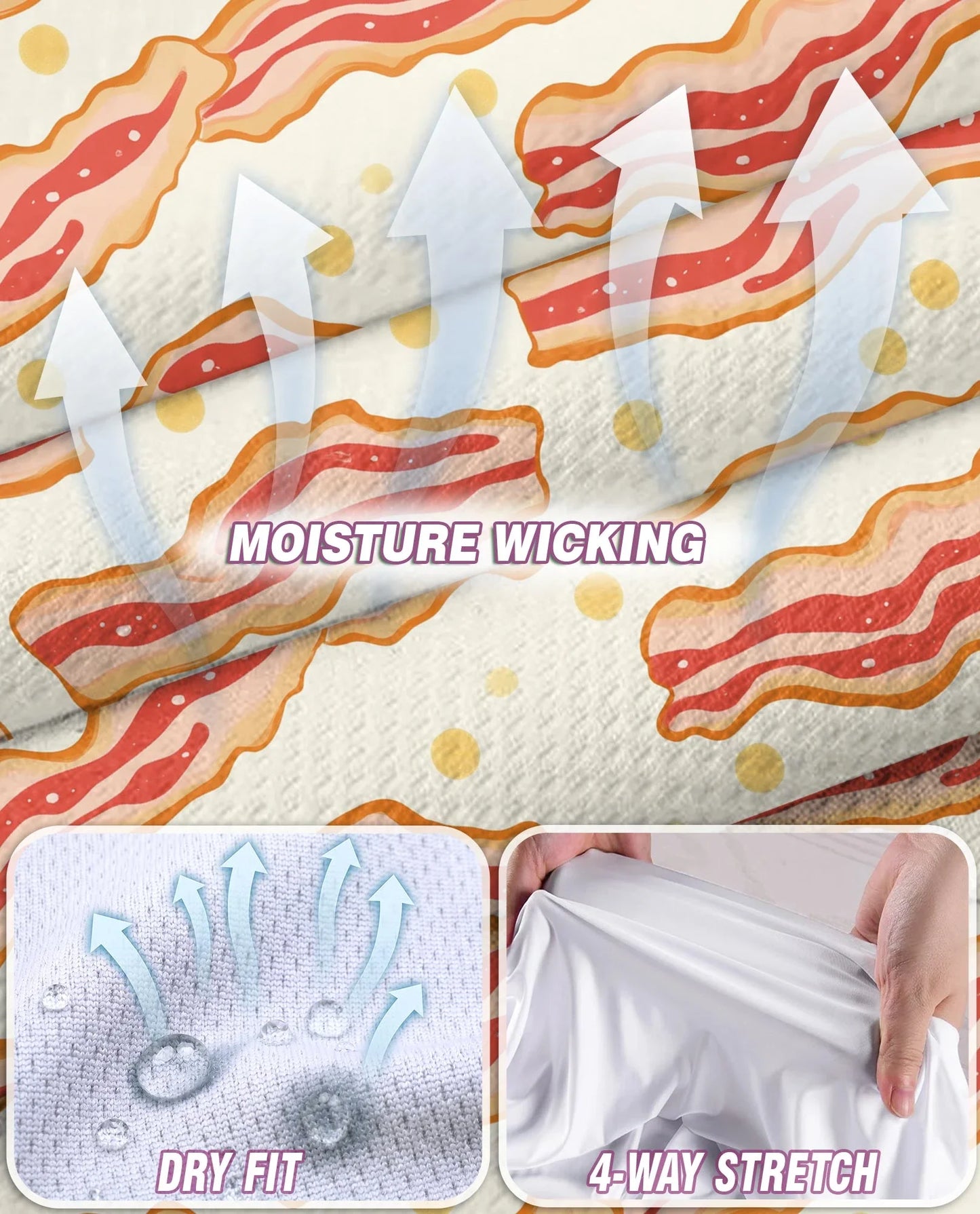 Bacon Eggs Pattern Sleeveless Polo Shirt for Women | Azhawaiian