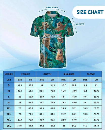 Quokka Tropical Jungle Polo Shirt for Men, Summer 3D Animal Print | Azhawaiian