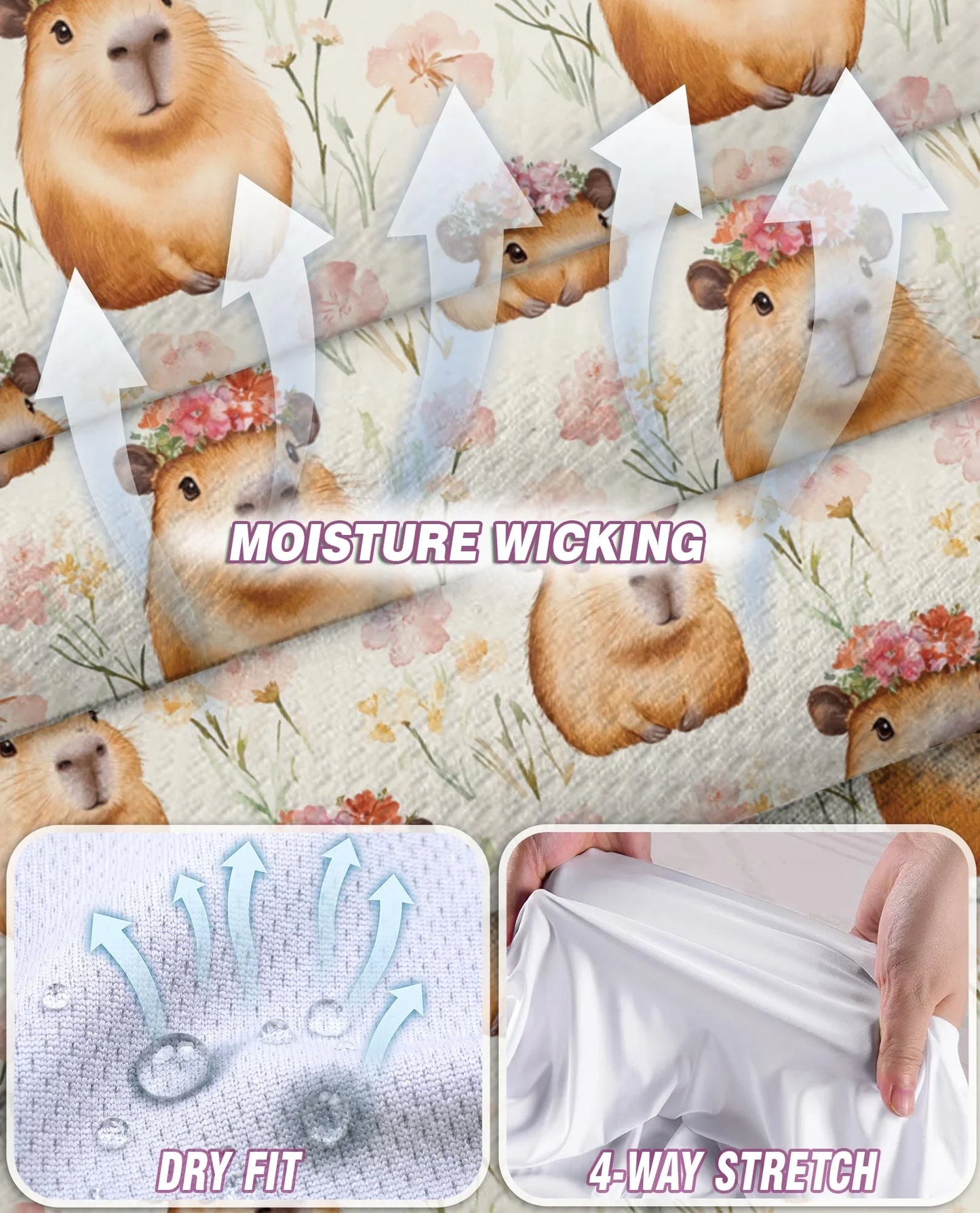 Capybara Flower Crown Sleeveless Polo Shirt for Women | Azhawaiian