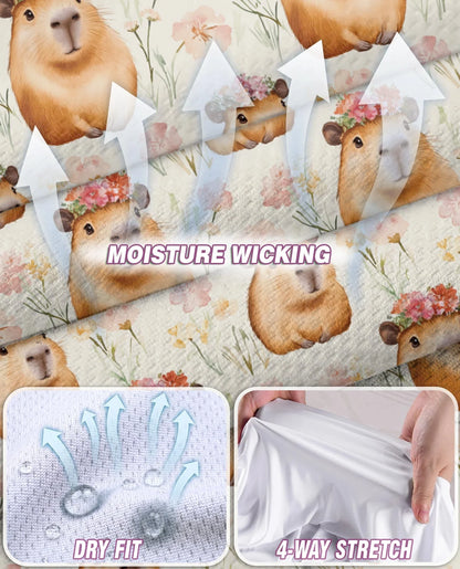Capybara Flower Crown Sleeveless Polo Shirt for Women | Azhawaiian