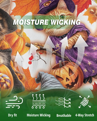 Halloween Kittens Polo Shirt for Men, Cute Cat Costume Print | Azhawaiian