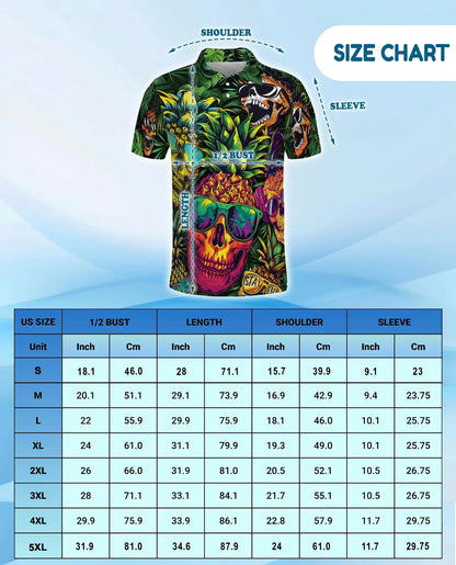 Psychedelic Alien Road Trip Polo Shirt, Fun Cosmic Print for Men | Azhawaiian