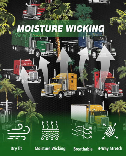 Truck Pattern Hawaiian Polo Shirt | Azhawaiian