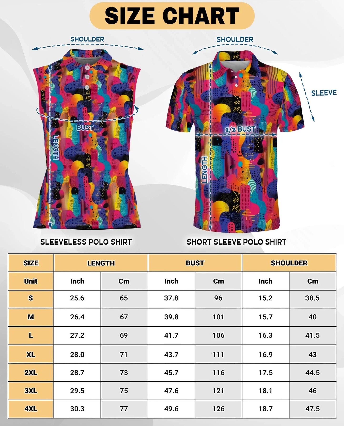 80s Memphis Pattern Sleeveless Polo Shirt for Women | Azhawaiian