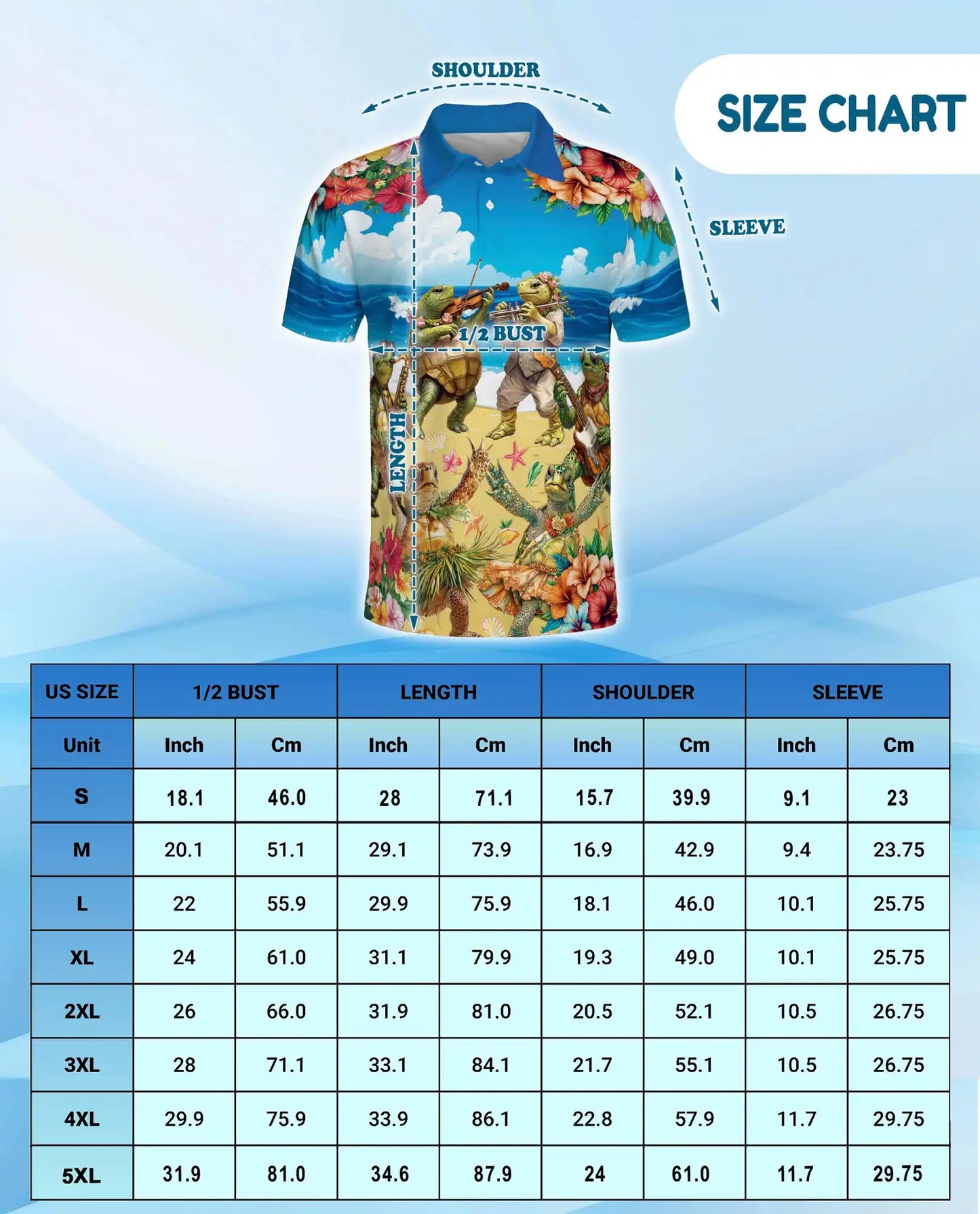 Turtle Beach Band Polo Shirt, Tropical Music Style | Azhawaiian