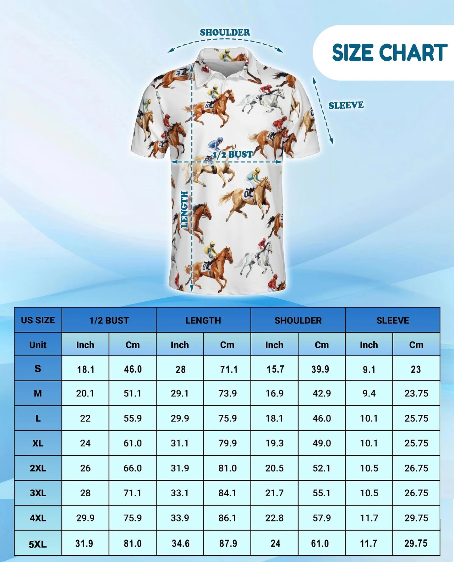 Equestrian Pattern Polo Shirt for Men, Classic Horse Lover Style | Azhawaiian