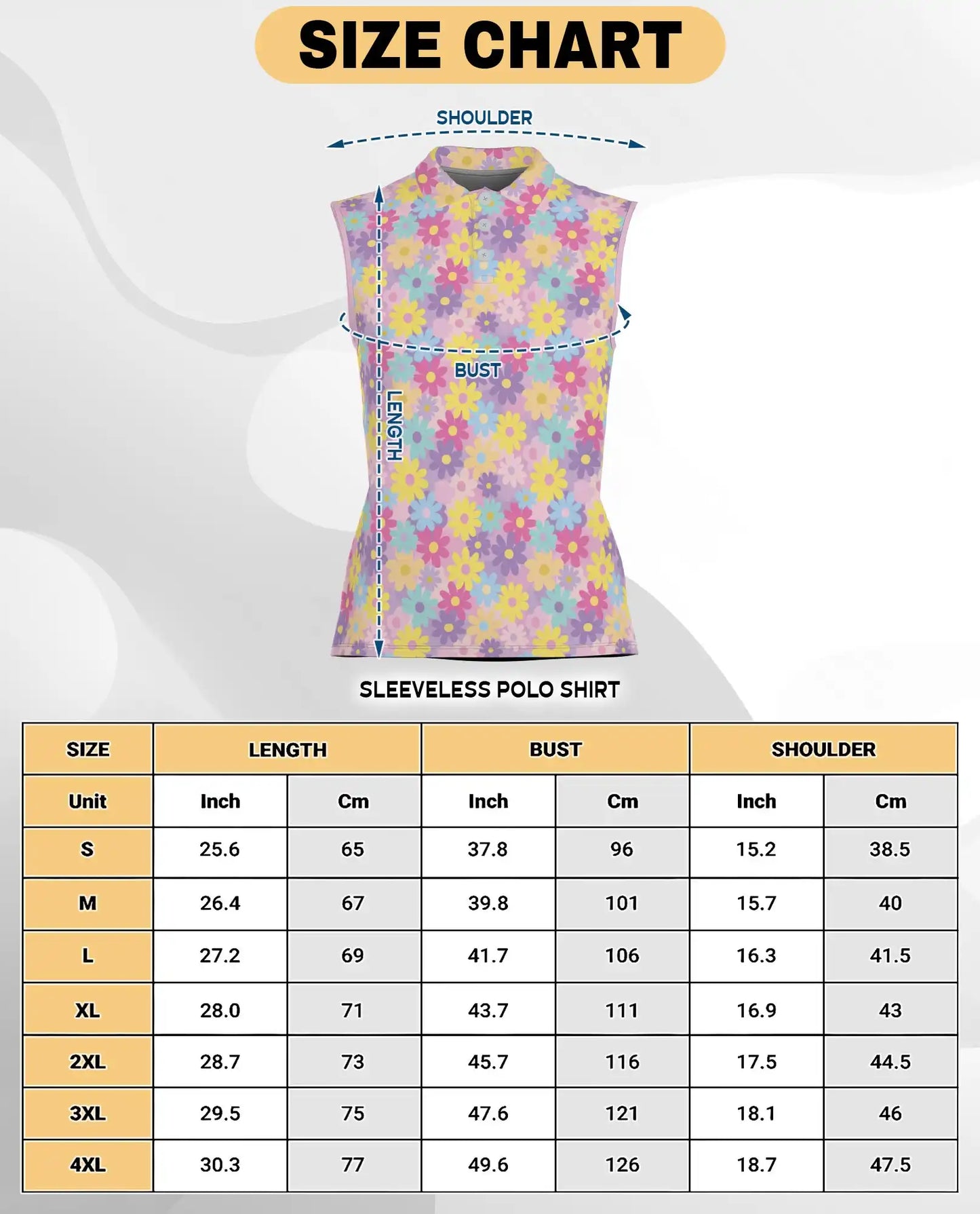 Groovy Flower Pattern Sleeveless Polo Shirt for Women | Azhawaiian