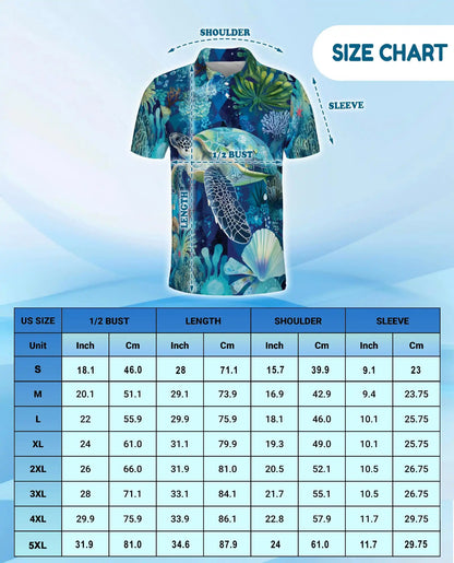 Sea Turtle Ocean Polo Shirt | Azhawaiian