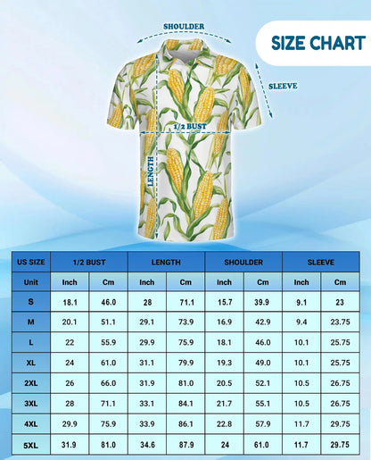 Corn Polo Shirt - Sweet Corn Farm Harvest Botanical Design | Azhawaiian