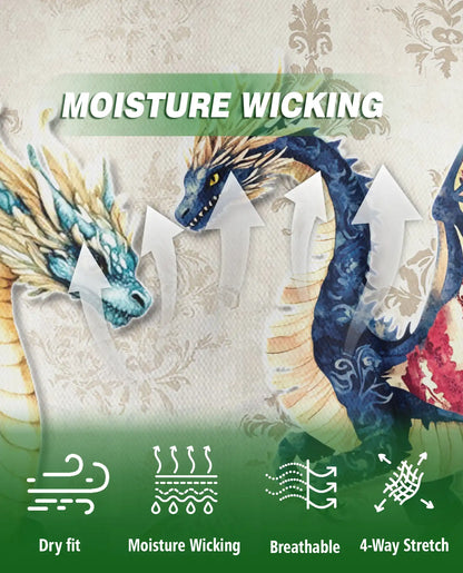 Elegant Fantasy Dragon 3D Polo Shirt for Men, Medieval Mythical Creature Style | Azhawaiian