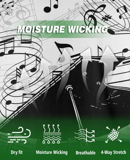 Musical Piano Notes Polo Shirt for Men, Classic Music Design | Azhawaiian
