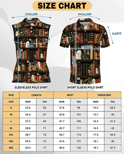 Library Ghost Sleeveless Polo Shirt for Women | Azhawaiian