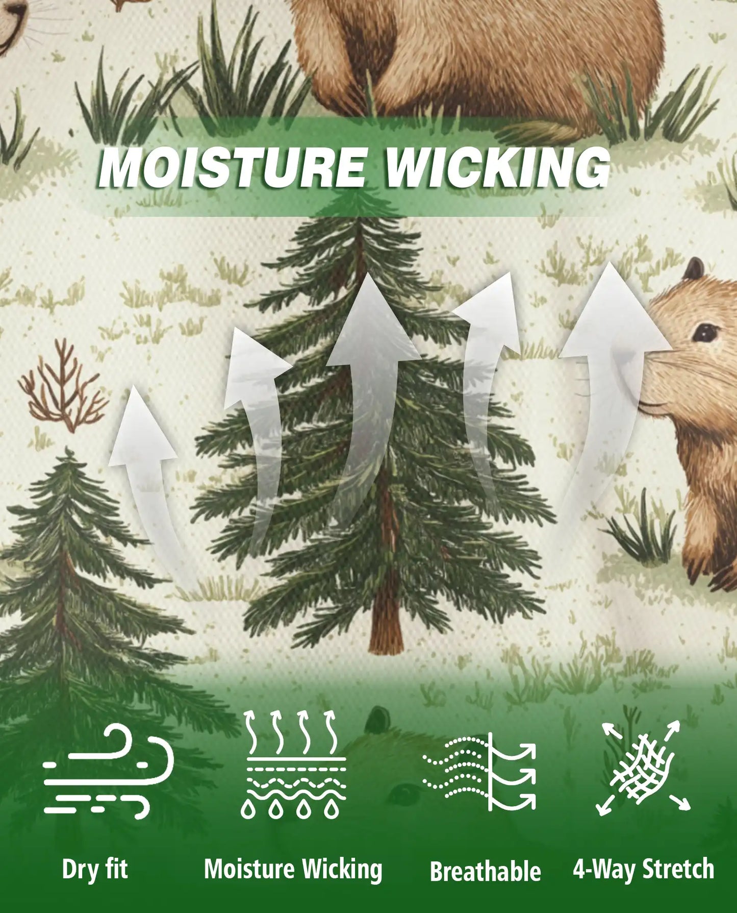 Capybara Forest 3D Polo Shirt for Men, Cute Woodland Animal Style | Azhawaiian