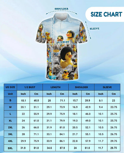 Funny Rubber Duck Polo Shirt - Quirky Duck Adventure Novelty Design | Azhawaiian