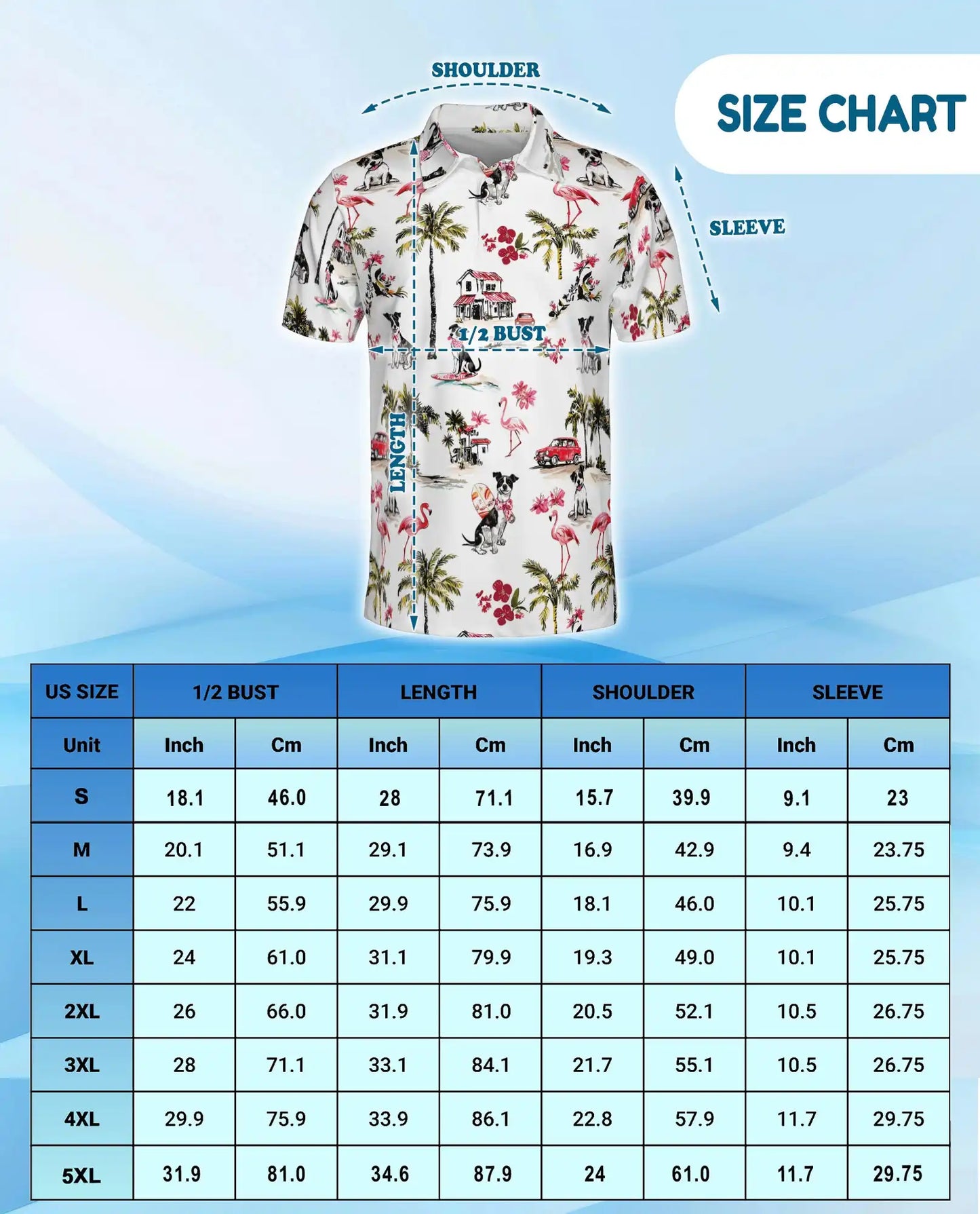 Coastal Dog Flamingo Polo Shirt - Tropical Beach Vacation Style | Azhawaiian