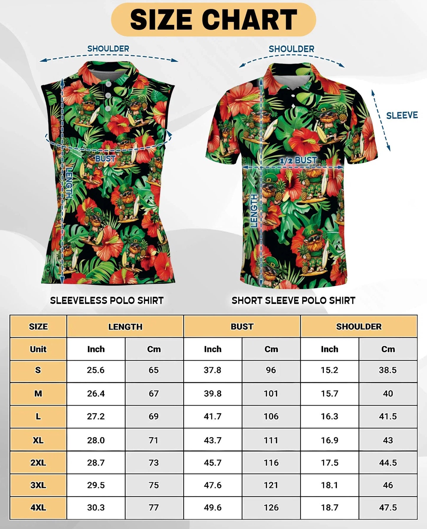 Funny Surfing Leprechaun Tropical Sleeveless Polo Shirt for Women | Azhawaiian