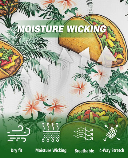 Funny Taco Tropical 3D Polo Shirt for Men, Hawaiian Food Lover Style | Azhawaiian