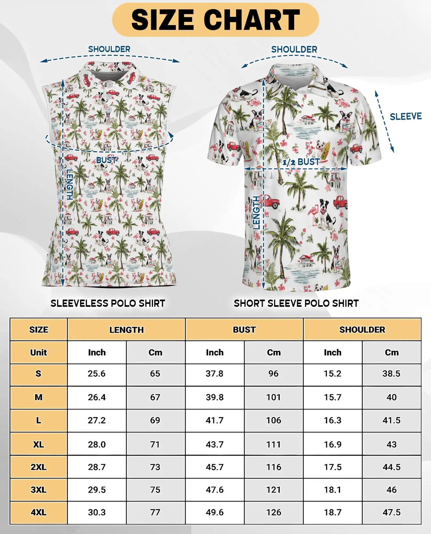 Boston Terrier Tropical Pattern Sleeveless Polo Shirt for Women | Azhawaiian