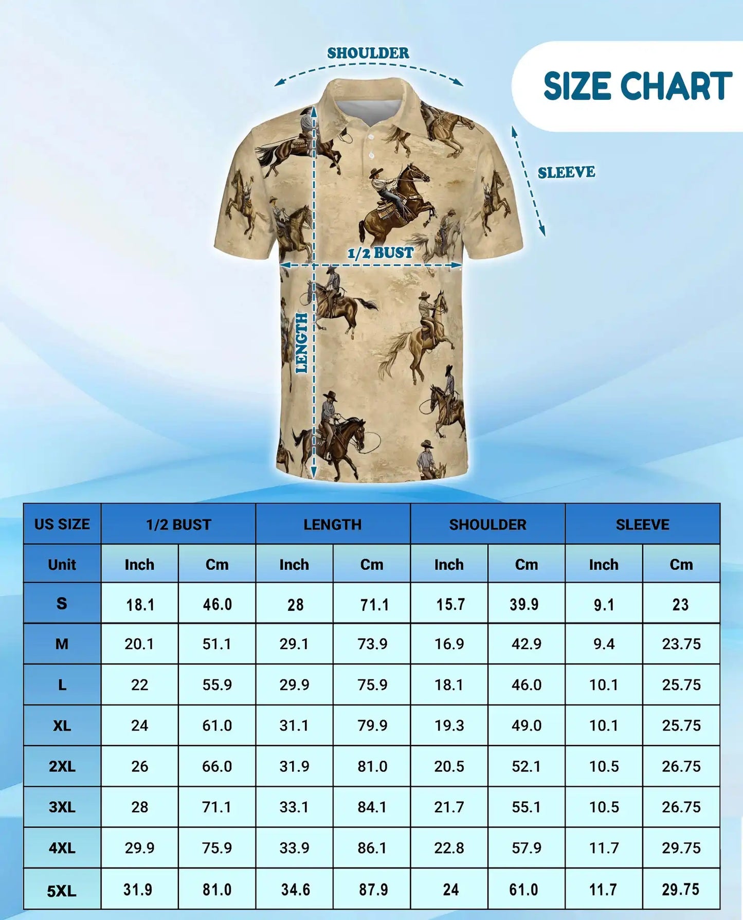 Cowboy Horse Polo Shirt, Western Ranch Style | Azhawaiian
