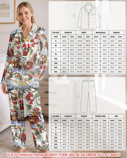 Western Cowboy Santa Pajama Set for Women – Christmas Print