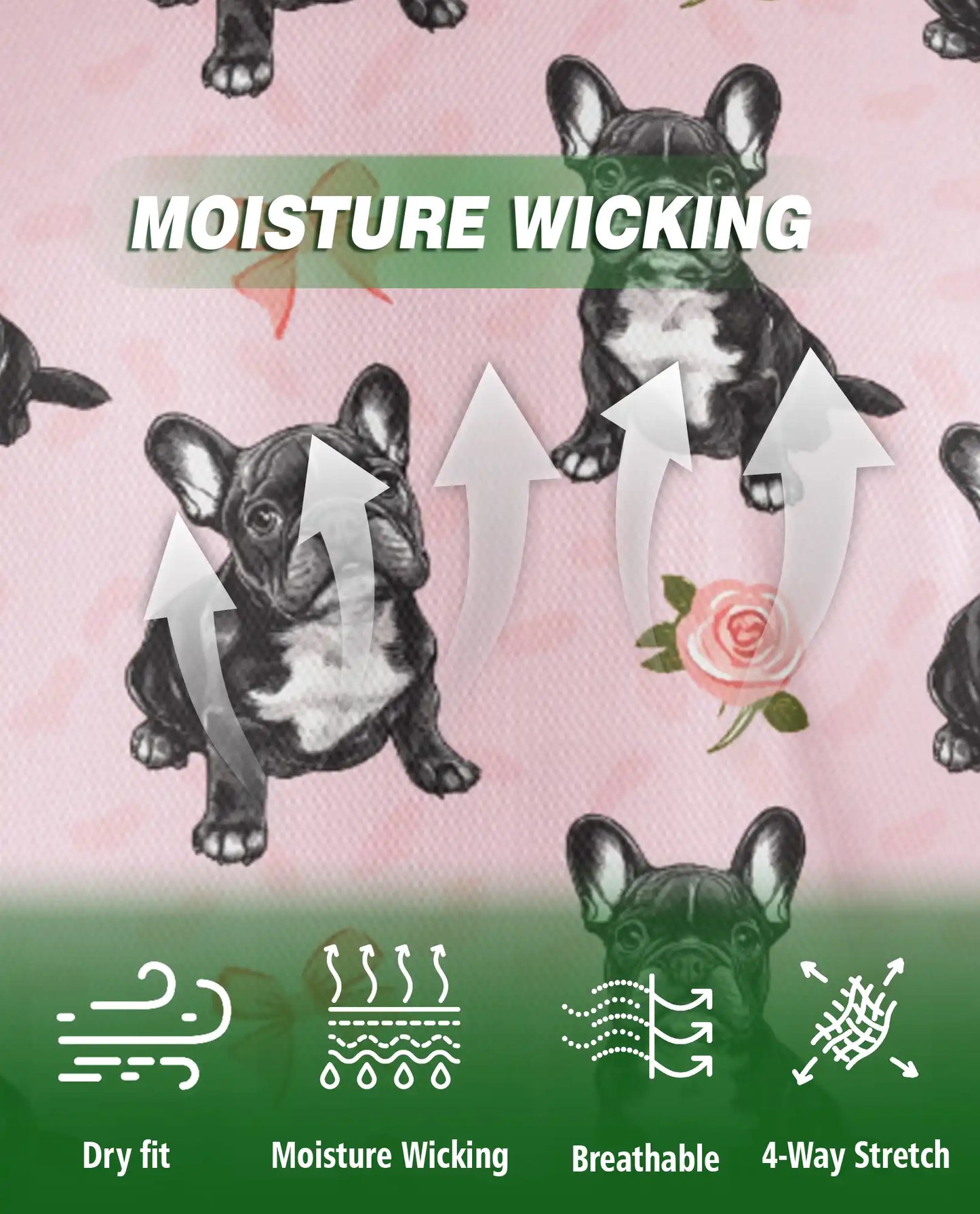 French Bulldog Rose Pattern Polo Shirt | Azhawaiian