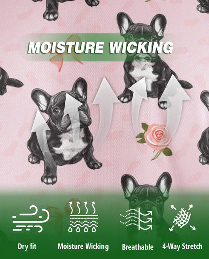 French Bulldog Rose Pattern Polo Shirt | Azhawaiian