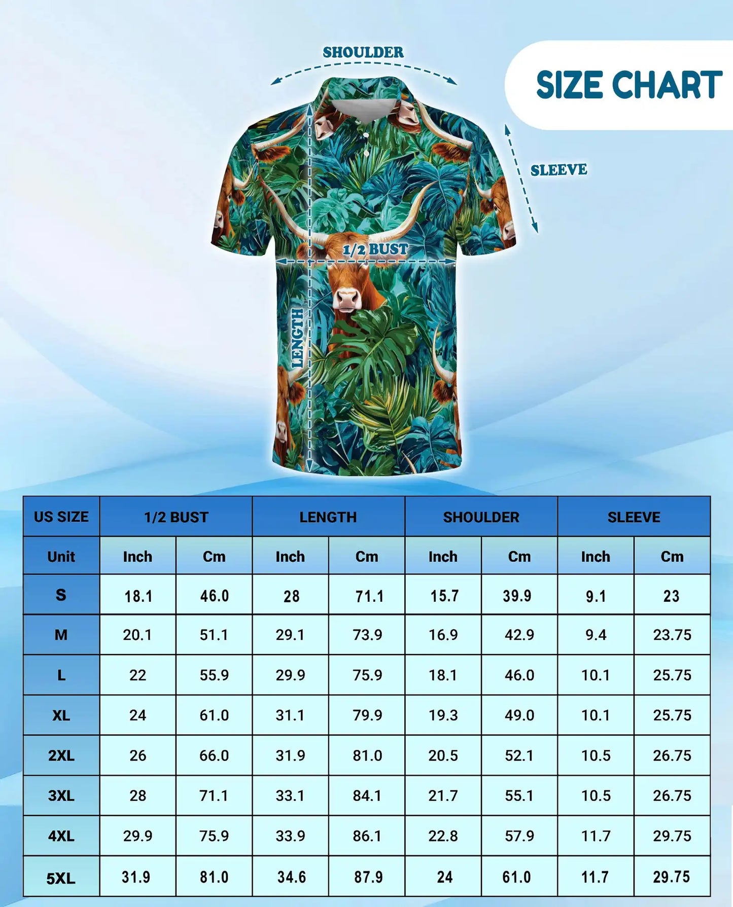 Texas Longhorn Tropical Polo Shirt - Western Jungle Style | Azhawaiian