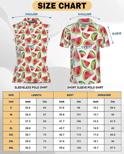 Watermelon Pattern Sleeveless Polo Shirt for Women | Azhawaiian