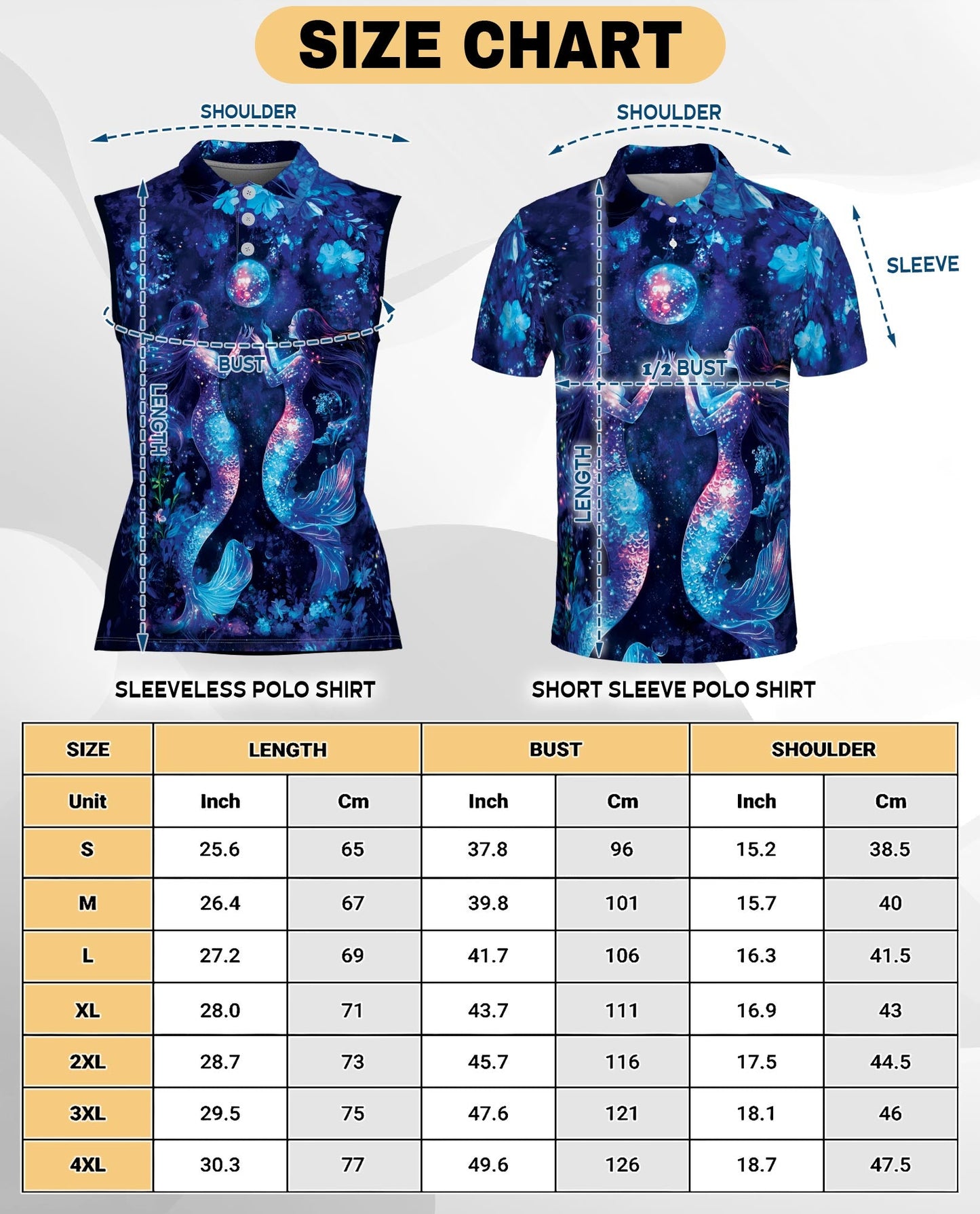 Black Floral Mermaid Sleeveless Polo Shirt for Women | Azhawaiian