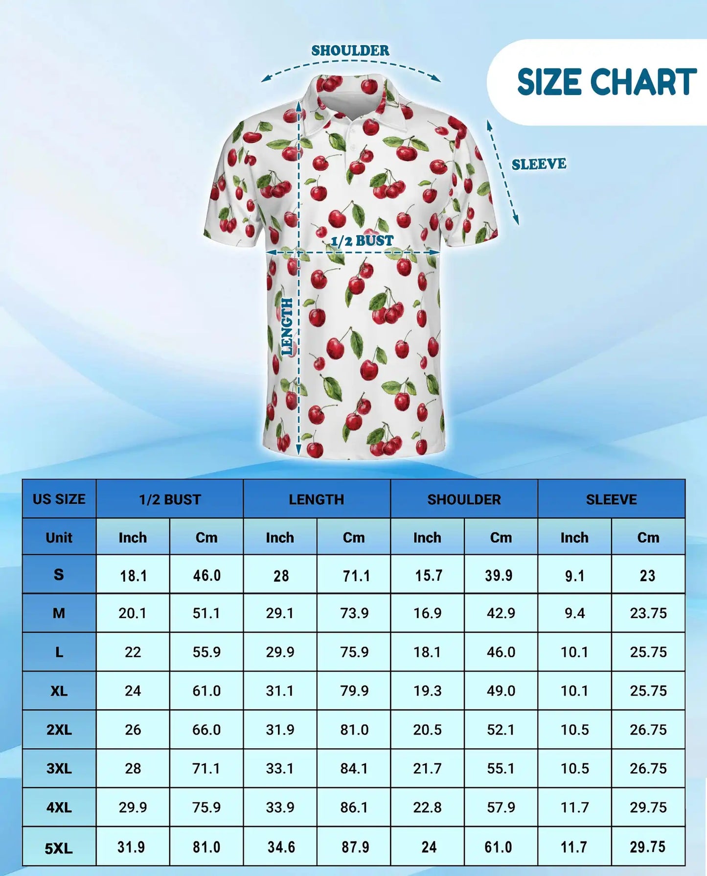 Cherry Polo Shirt - Sweet Summer Fruit Pattern Style | Azhawaiian