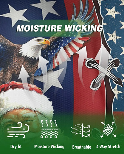 Patriotic Santa Hawaiian Polo Shirt | Azhawaiian