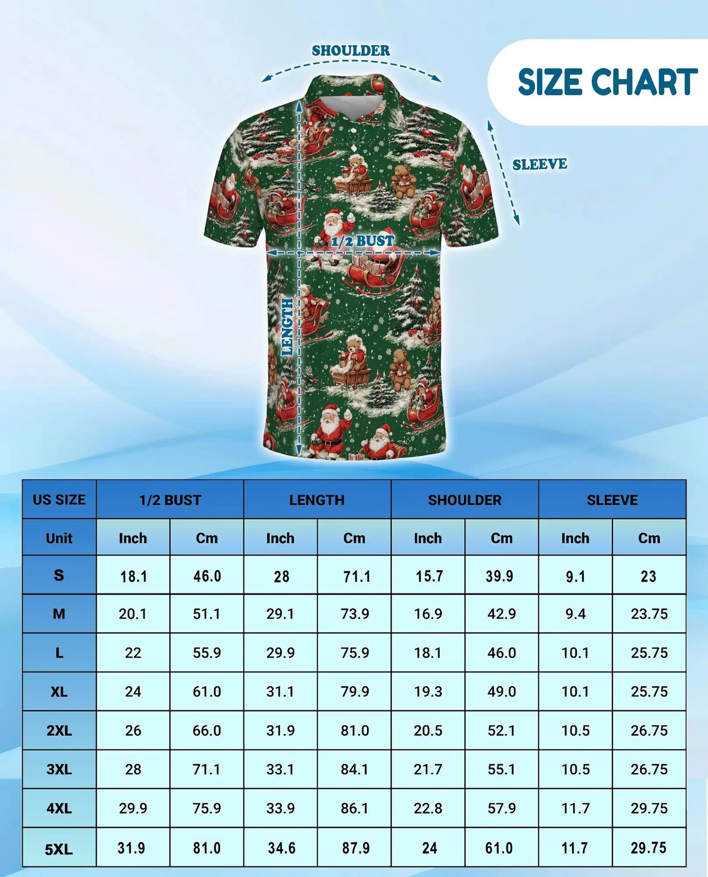 Vintage Santa Christmas 3D Polo Shirt for Men, Retro Holiday Winter Style | Azhawaiian