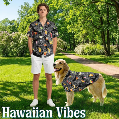 Proud Bartender Cocktails Matching Dog Owner Hawaiian Shirts, Funny Pet Aloha Shirt for Beach Vacation - Azhawaiian