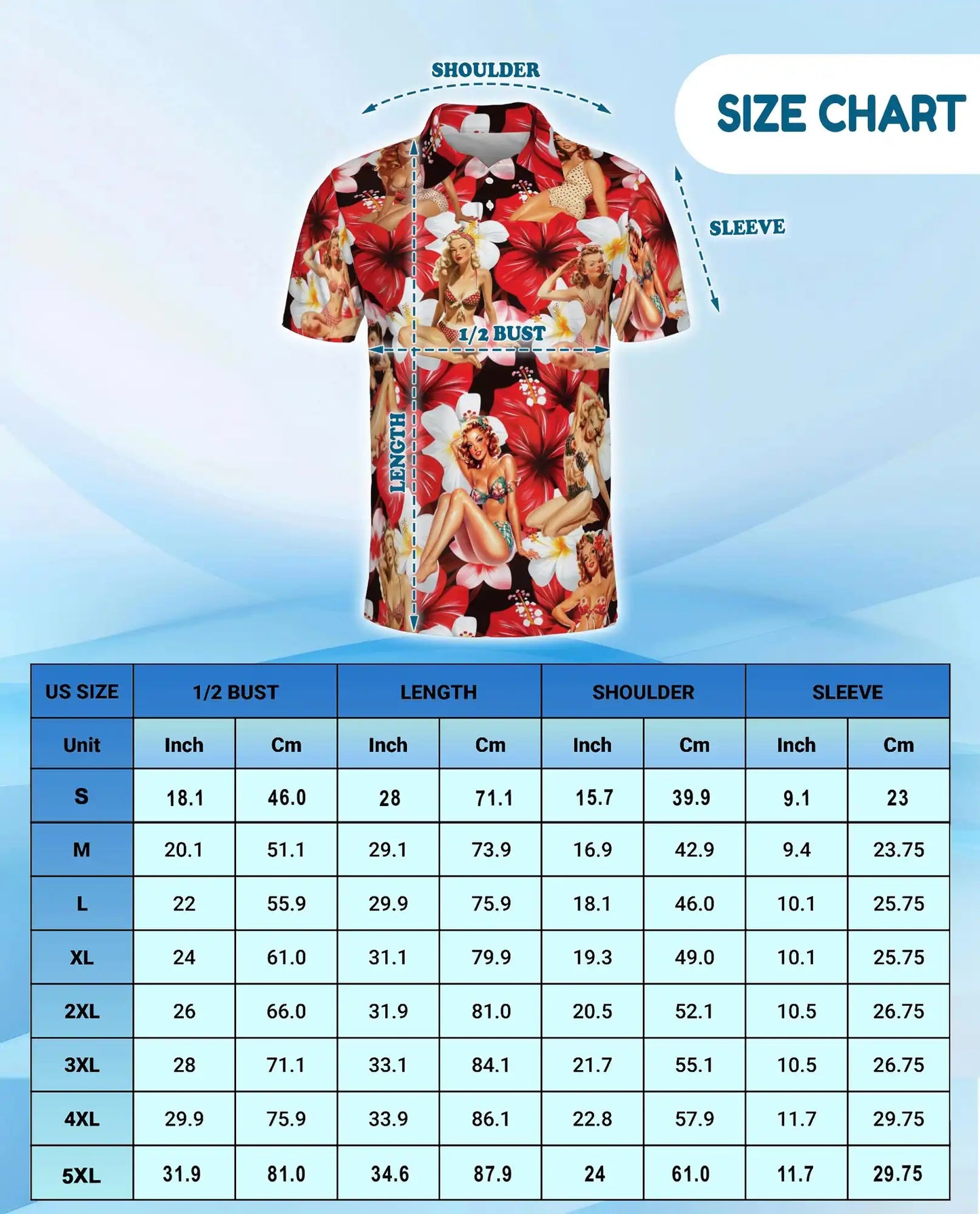 Pin Up Girl Polo Shirt, Retro Tropical Floral Print | Azhawaiian