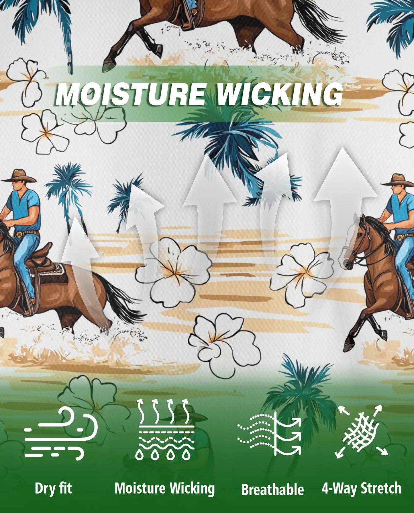 Cowboy Horse Hawaiian 3D Polo Shirt for Men | Azhawaiian