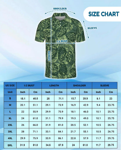 Beer Hops Polo Shirt - Craft Beer Brewing Hop Pattern Design | Azhawaiian