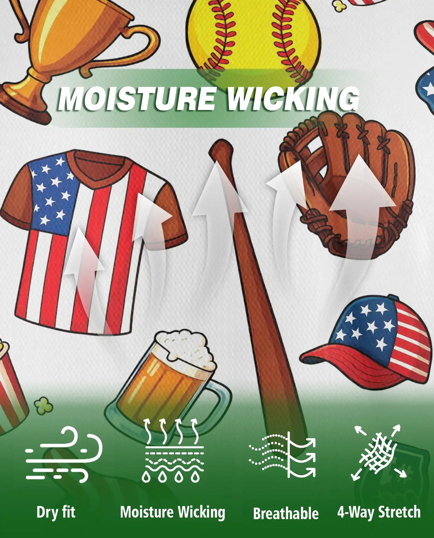 Patriotic Softball Polo Shirt for Men- USA Softball Game Day | Azhawaiian