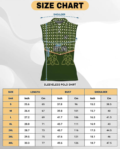Ireland St. Patrick's Day Sleeveless Polo Shirt for Women | Azhawaiian