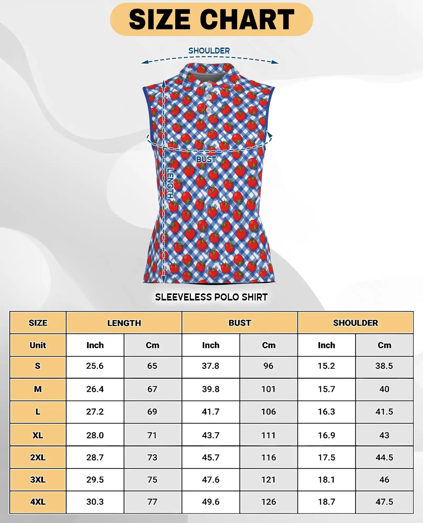 Tomato Gingham Pattern Sleeveless Polo Shirt for Women | Azhawaiian