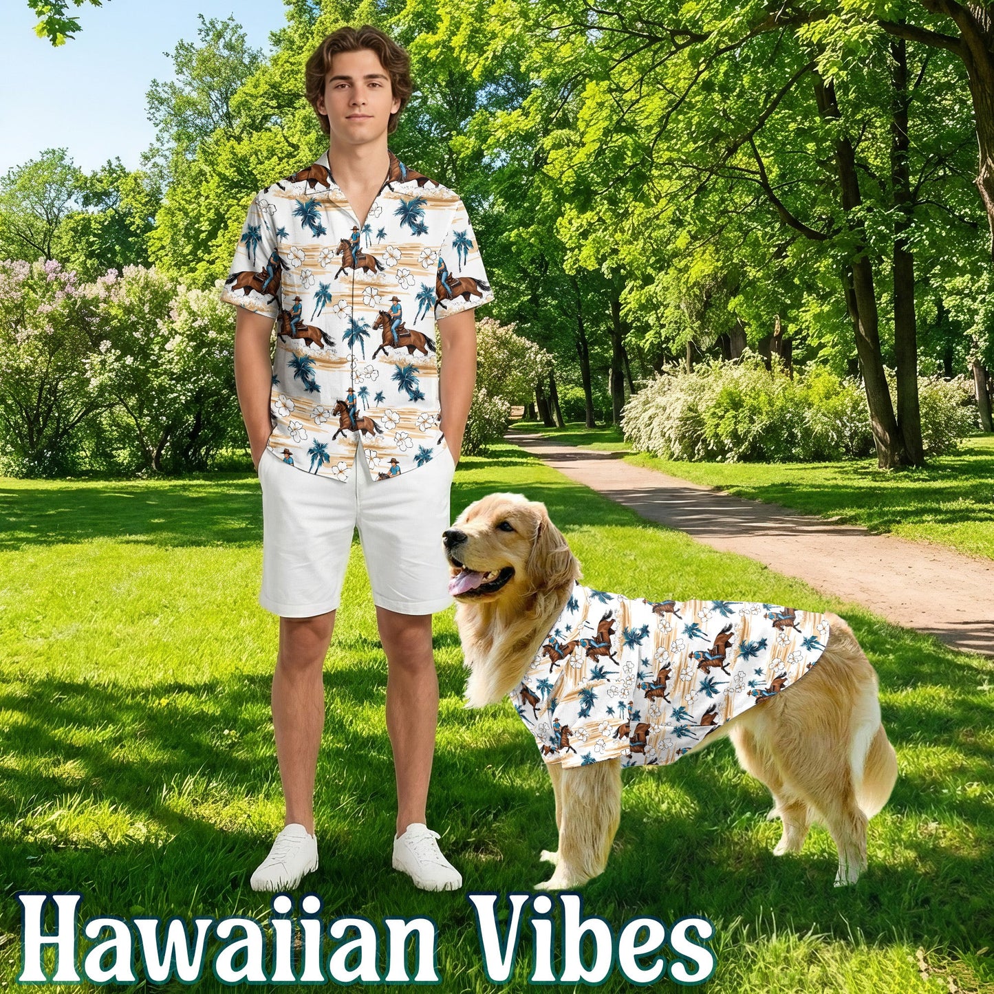 Softball Hibiscus Matching Dog Owner Hawaiian Shirts, Funny Pet Aloha Shirt for Beach Vacation - Azhawaiian