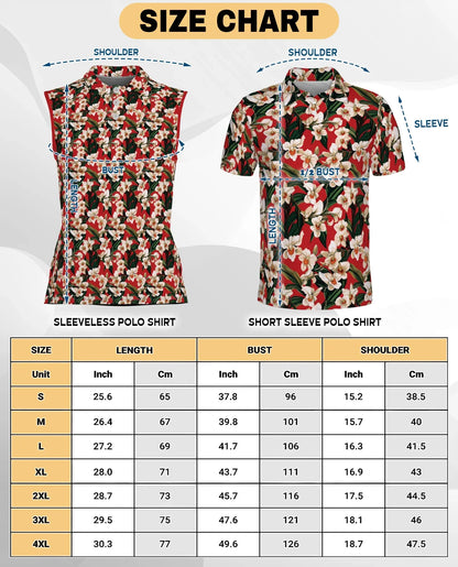 Red Orchid Ginger Sleeveless Polo Shirt for Women | Azhawaiian