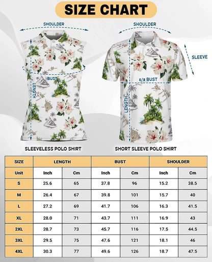 Tropical Floral Sleeveless Polo Shirt for Women | Azhawaiian